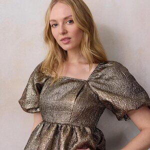 Lauren Conrad Gold Holiday Top NWOT!!!